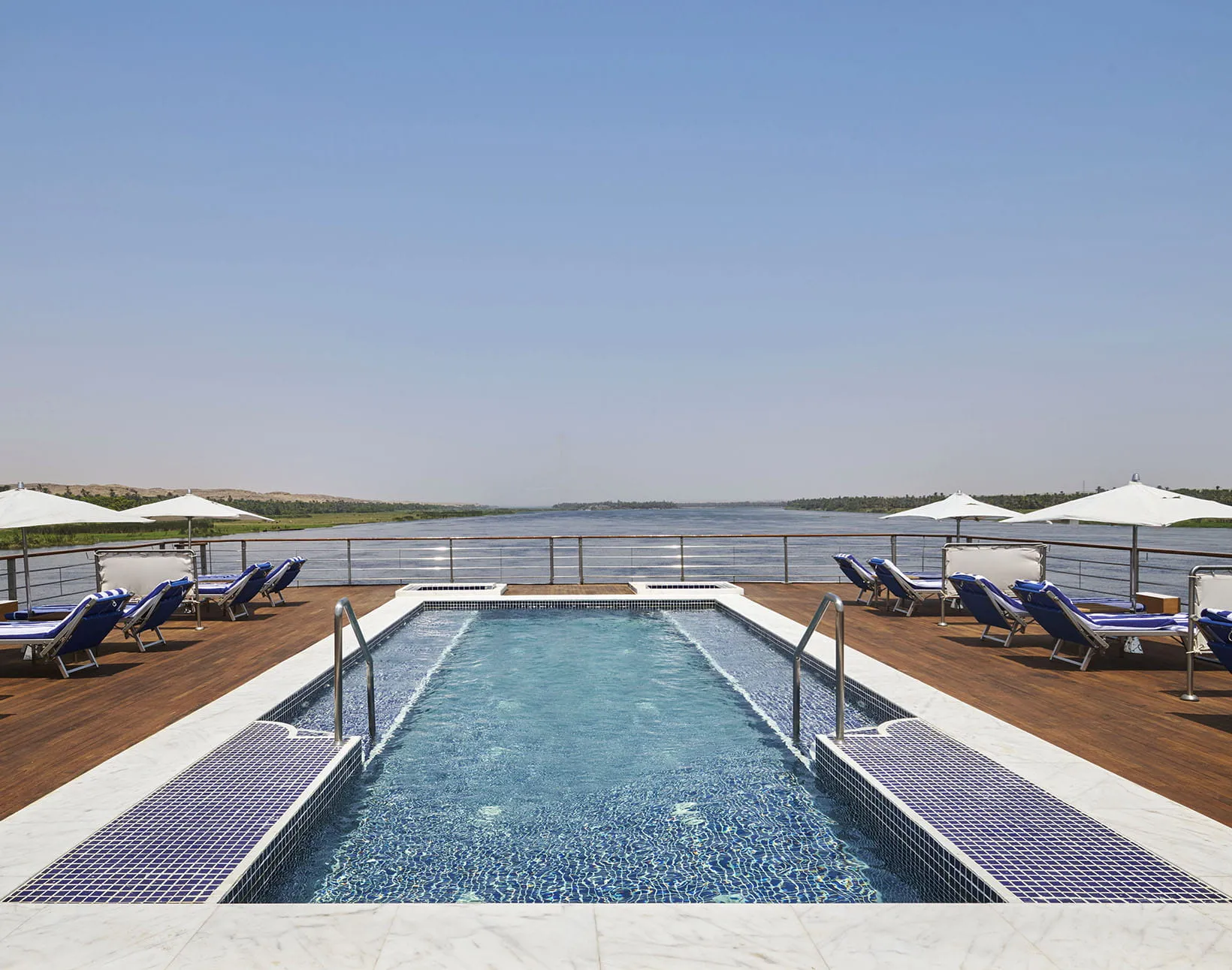 Sun deck of the The Oberoi Zahra, Luxury Nile Cruiser Nile cruise